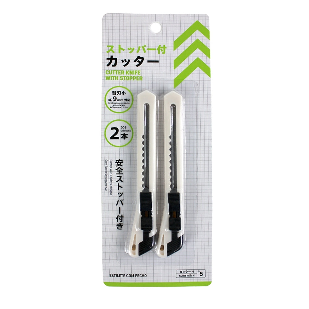CUTTER KNIFE W/ STOPPER 2PCS