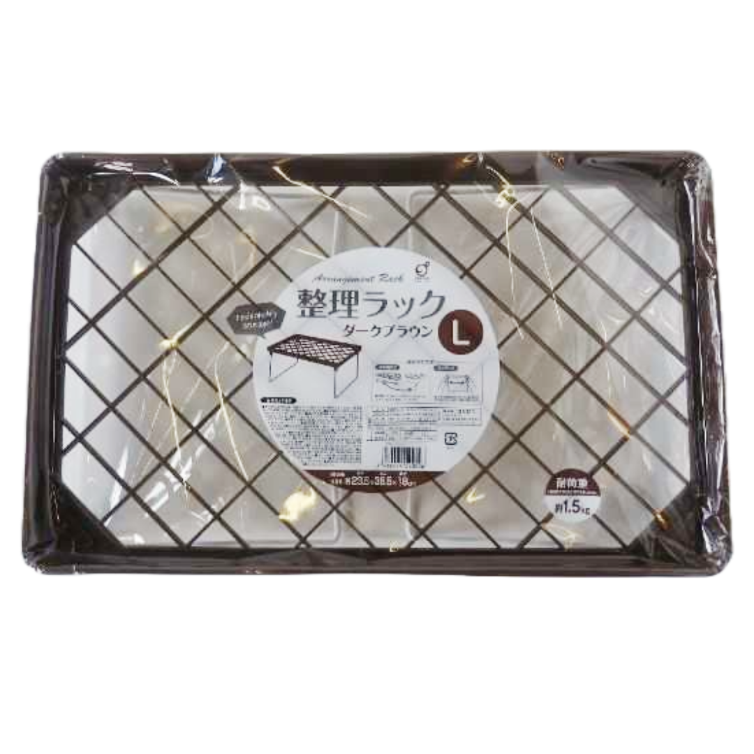 OKAZAKI PLASTIC RACK L SIZE DARK BROWN L23.5X W38.5XH18CM