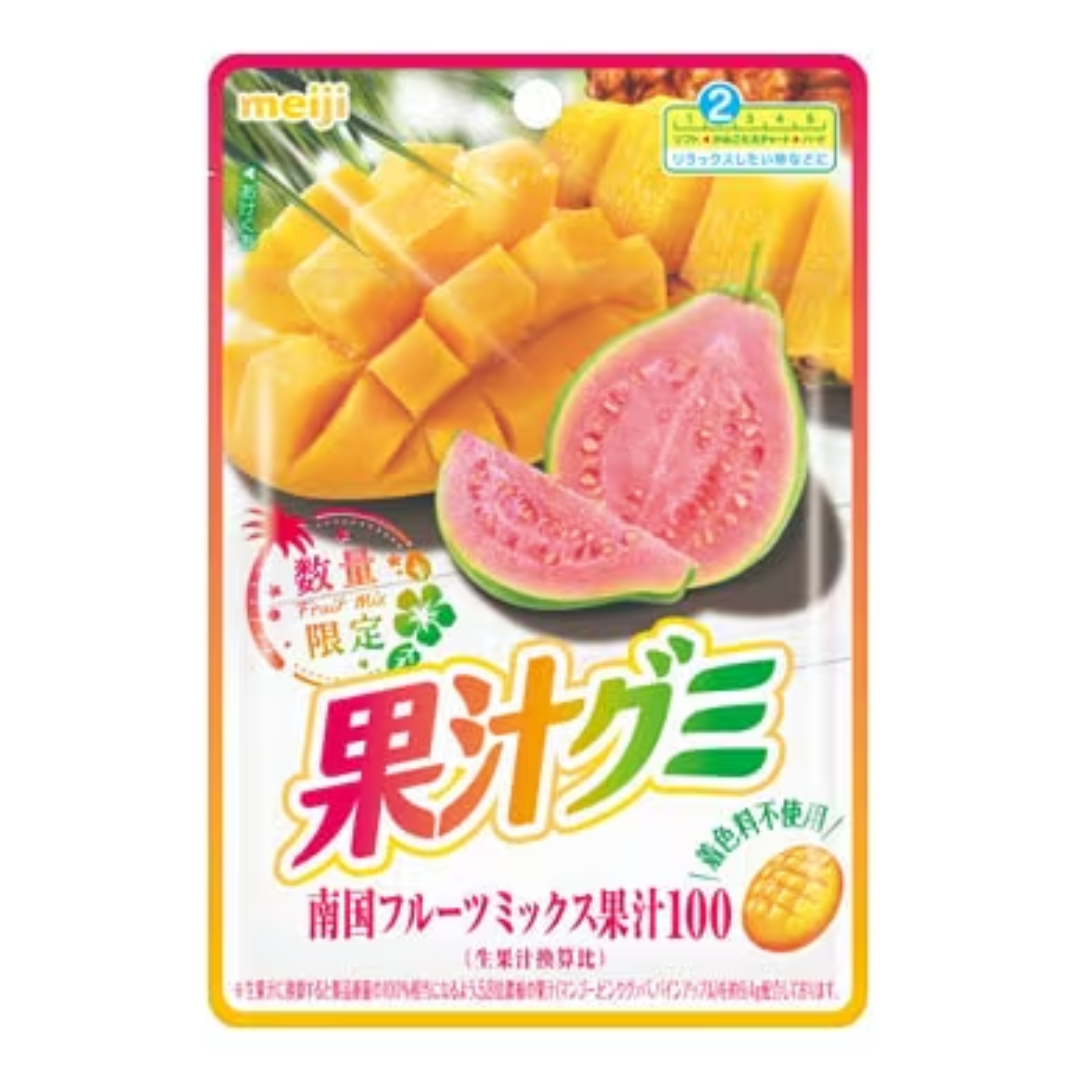 RE ARRIVAL/再入荷 MEIJI KAJYU JAPANESE HANAMARU – MIX FRUIT TROPICAL GUMMY フルーツ・果実