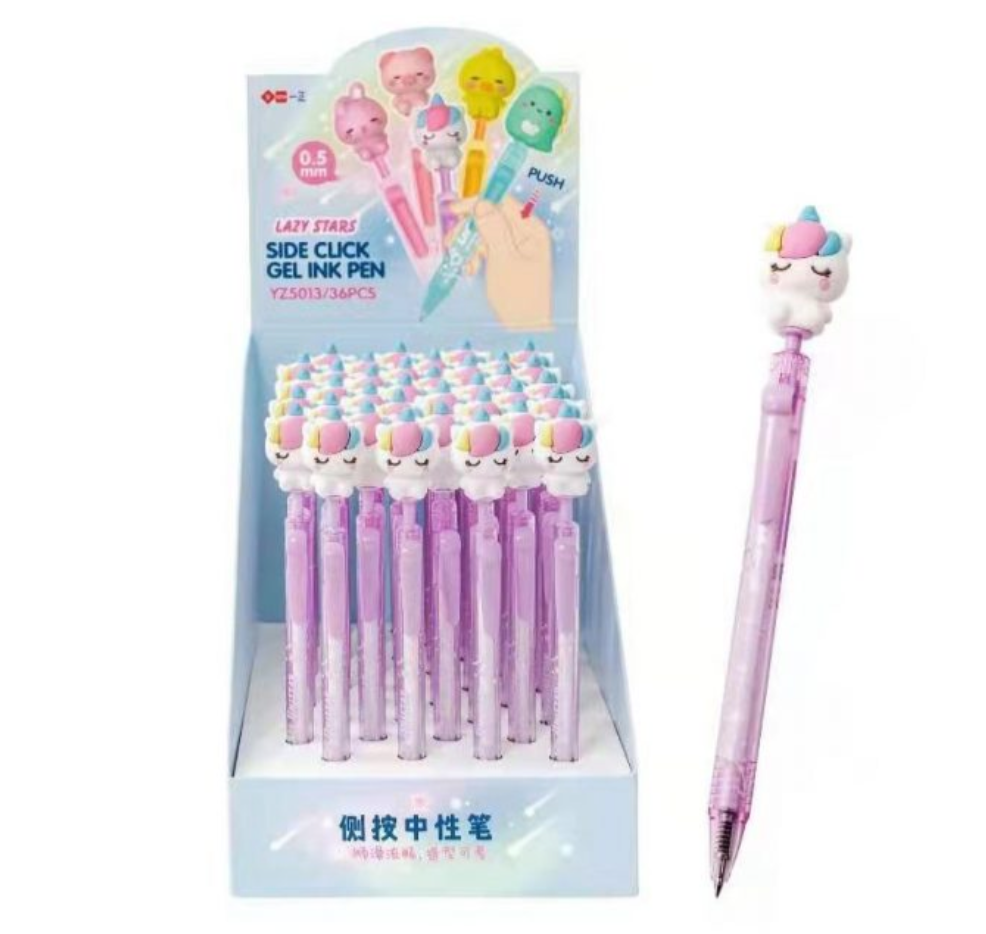 Lazy Star Unicorn Slide Click Gel Pen – Hanamaru Japanese Marketplace