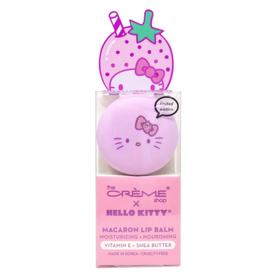 HELLO KITTY MACARON LIP BALM STRAWBERRY ROSE LATTE