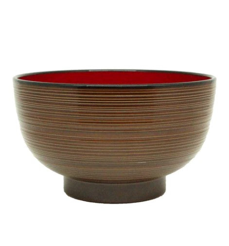 LACQUERWARE SOUP BOWL BROWN D4.41 X H2.68IN