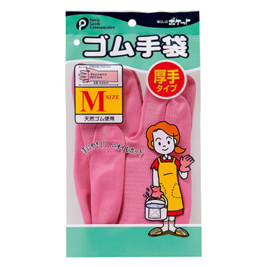 RUBBER GLOVES THICK M SIZE 1PAIR
