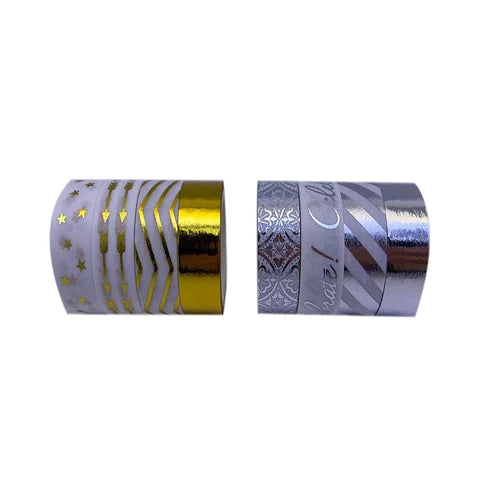 FOIL STAMPED MASKING TAPE 0.6INX3.3YD 4P