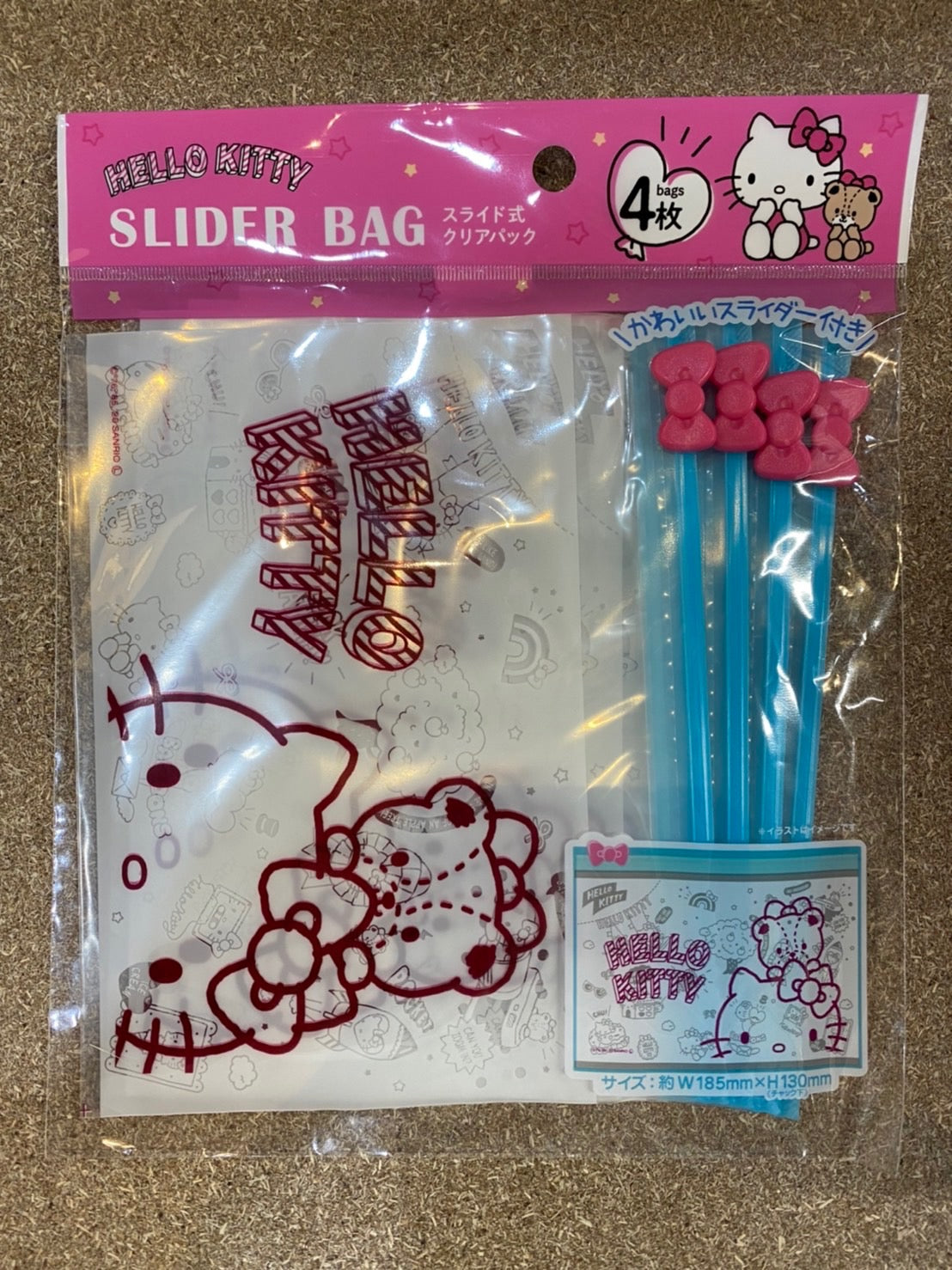 HELLO KITTY SLIDER BAG 4P 5.12 X 7.28 IN