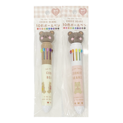 10 COLORS BALL POINT PEN COOKIE BEARS