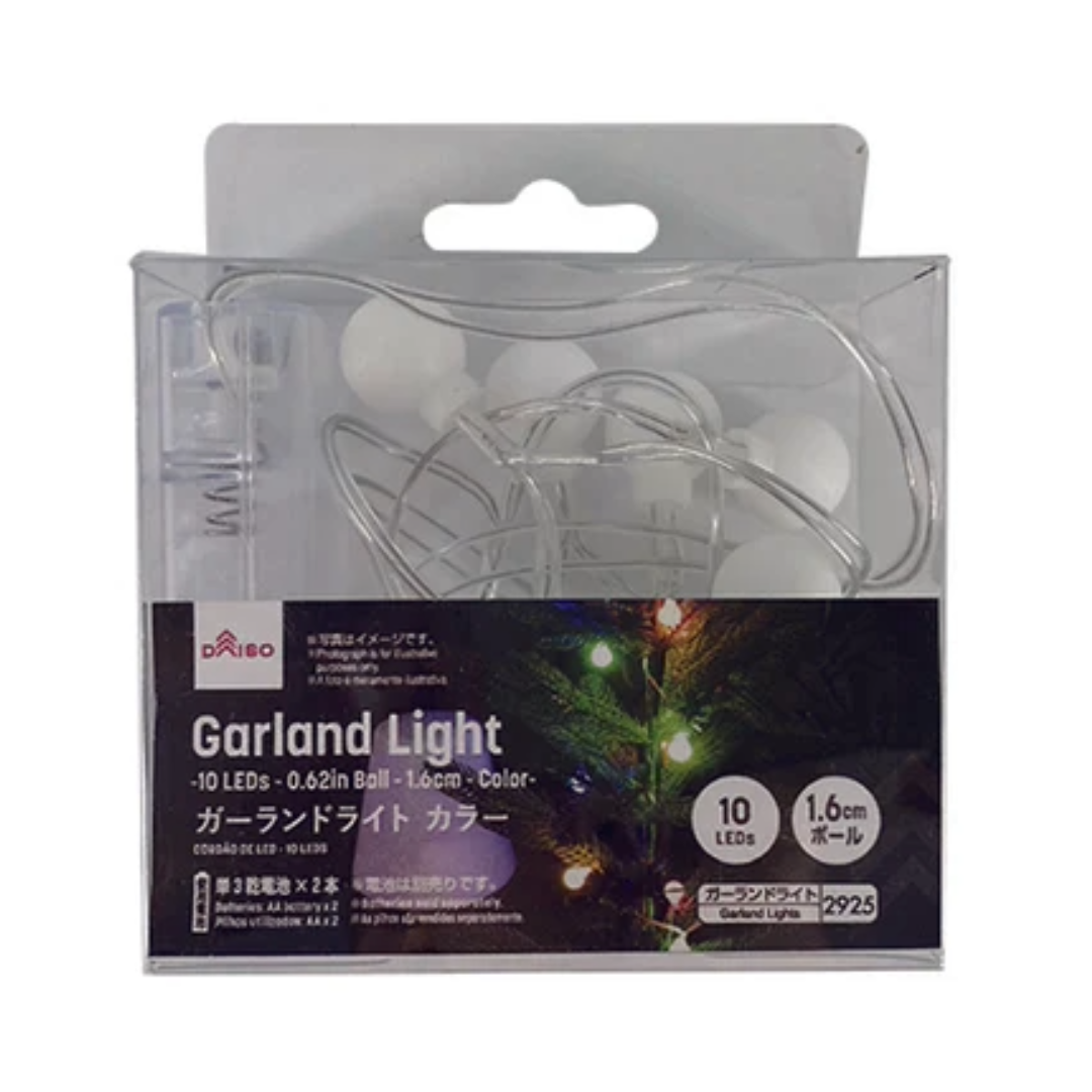 GARLAND LIGHT 10 LEDS 0.62IN BALL COLOR