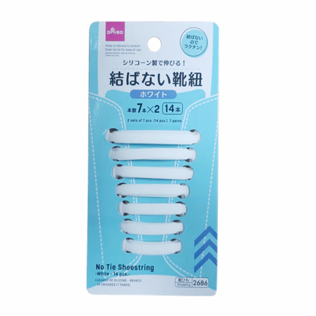 NO TIE SHOESTRING WHITE  14 PCS