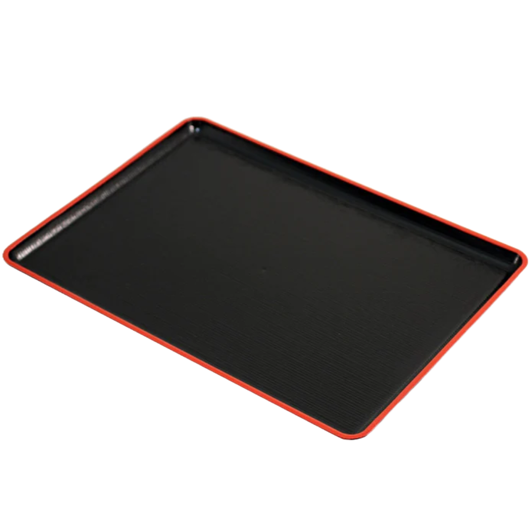 BLACK RECTANGULAR SERVING TRAY 15.35 X 11.18 IN