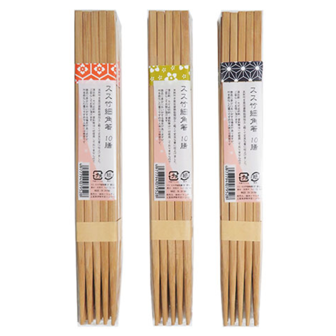 SMOKED BAMBOO NARROW SQUARE CHOPSTICK 10P