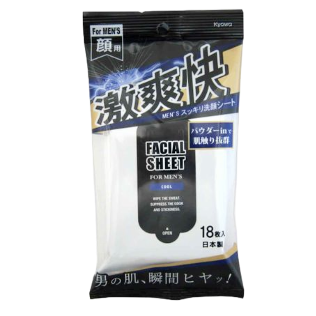 KYOWA FACIAL SHEET FOR MENS 18 SHEETS