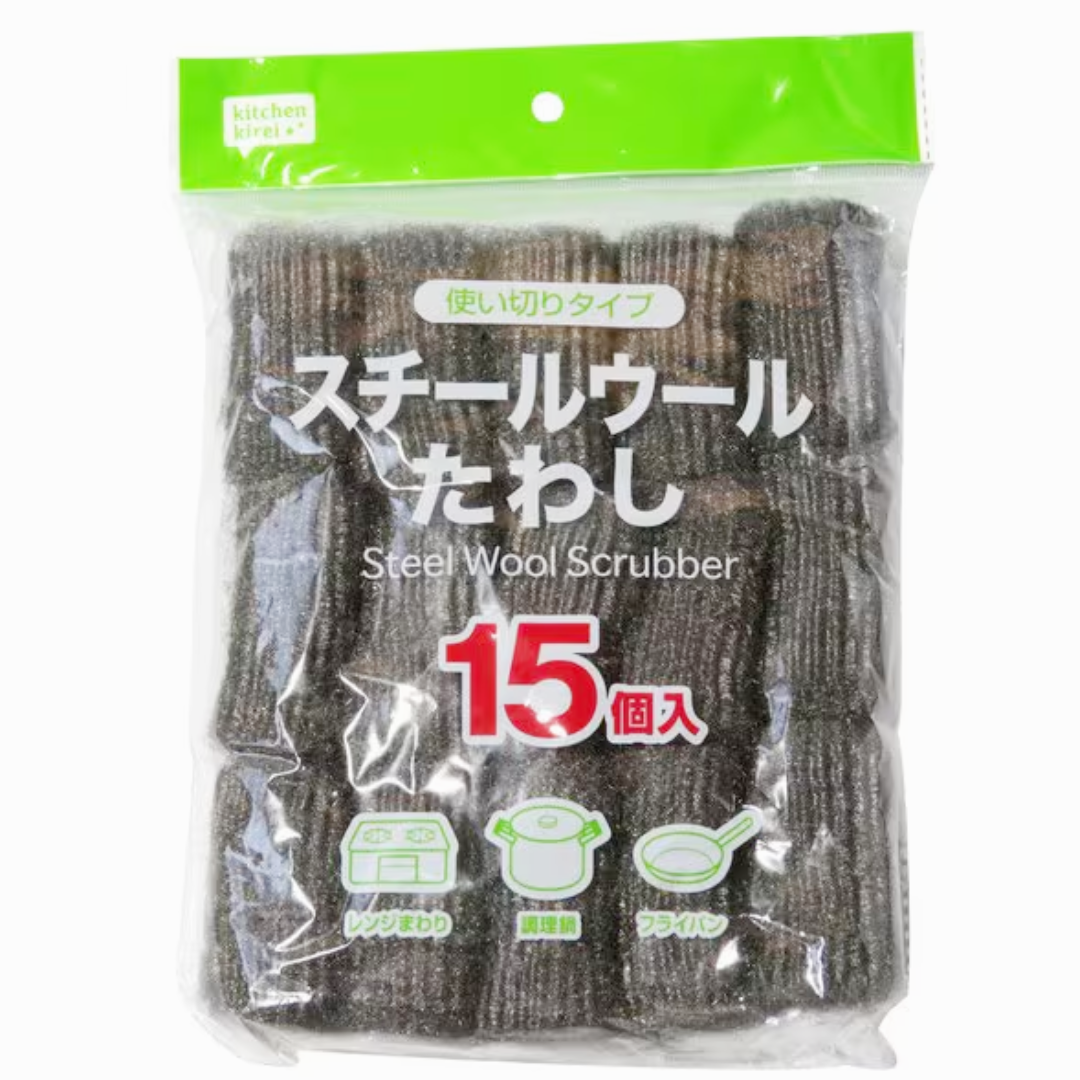 STEEL WOOL SCRUB BRUSH 15P