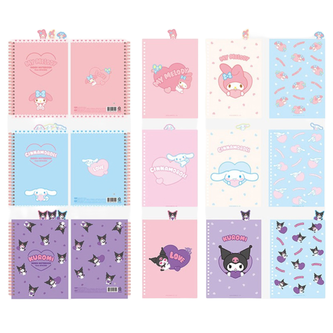 SANRIO 3 SECTION INDEX LINE NOTE 15X21CM CINNAMOROLL