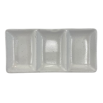 3 GRID DISH WH BK 19.5X9XH2.2CM