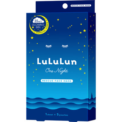 LULULUN ONE NIGHT FACE MASK BLUE R 4K 5 SHEETS