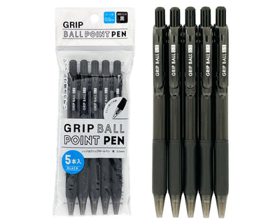 GRIP BALL POINT PEN 0.5MM 5P