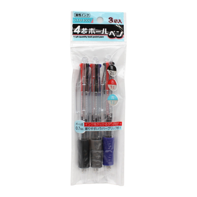 4 LEADS BALL POINT PEN 0.7MM 3P