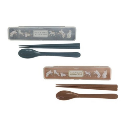 NAKANO CAT LIFE SPOON & CHOPSTICKS WITH CASE