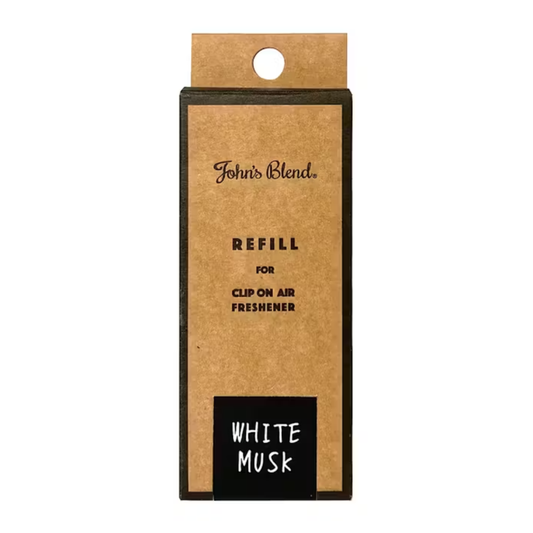 JOHN'S BLEND CLIP ON AIR FRESHENER WHITE MUSK REFILL