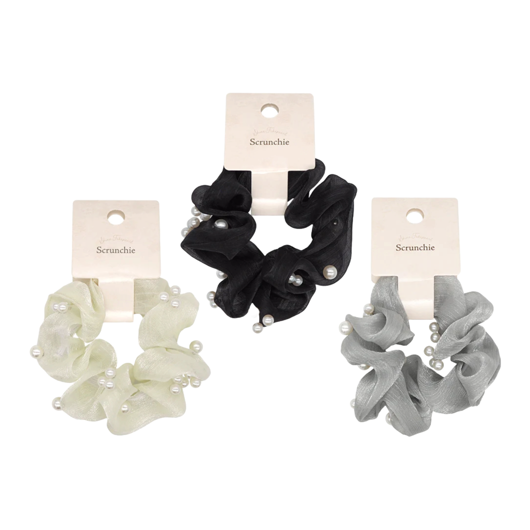 SCRUNCHIE SHINE FAKE PEARL BASIC COLOR