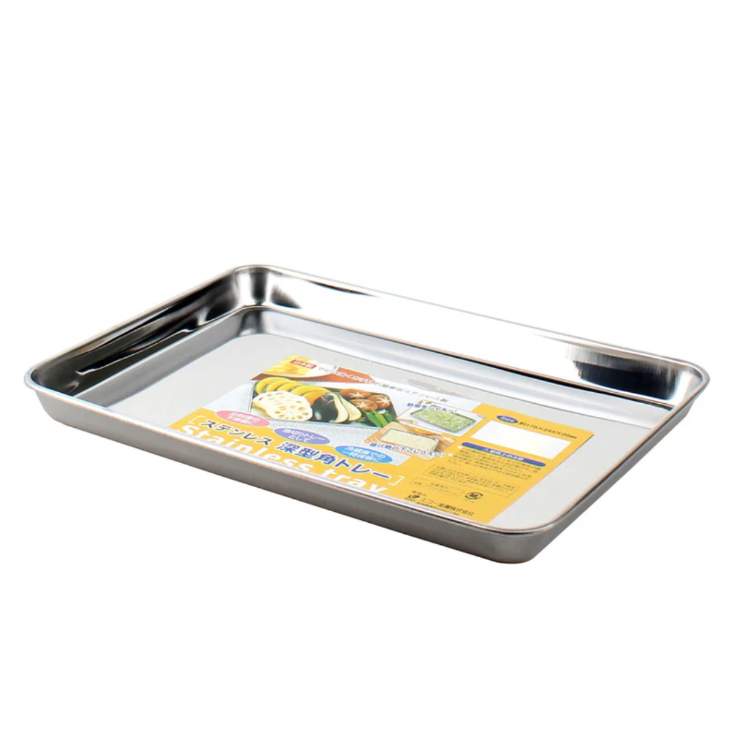 ECHO KINZOKU STAINLESS DEEP TRAY 17.5X24.5CM