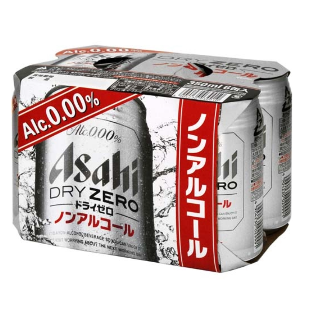 ASAHI DRY ZERO 6PK NO ALCOHOL BEER