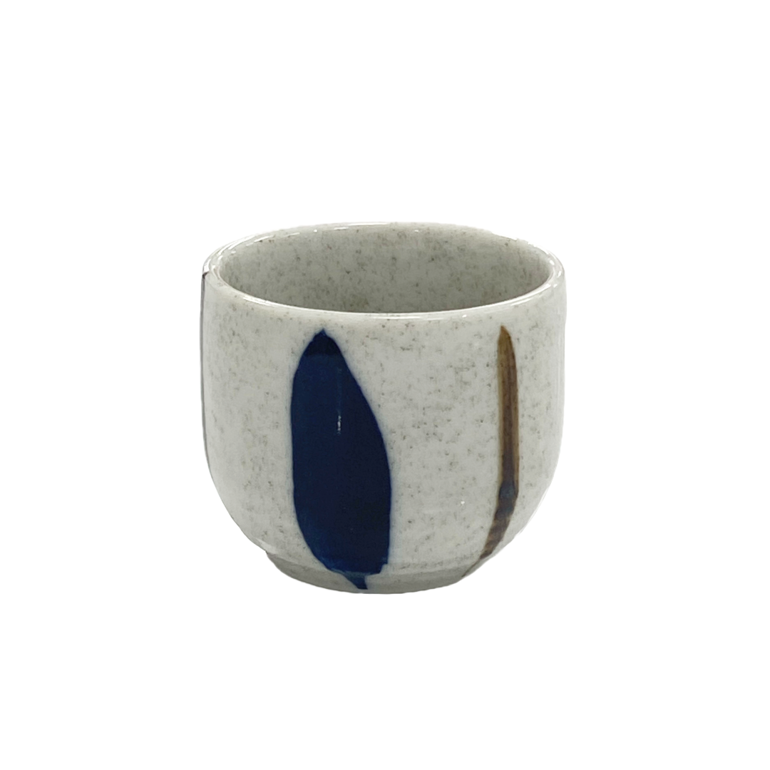 MATSUMI CERAMIC SAKE CUP BLUE&BROWN  5×4.2CM