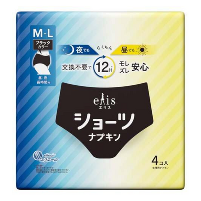 ELIS SANITARY SHORTS BLACK M-L 4PC