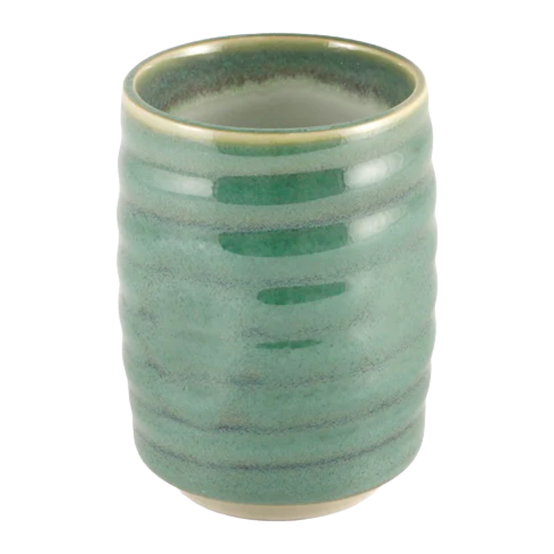 RIDGED EMERALD GREEN SUSHI TEA CUP 8.6 FL OZ 2.95