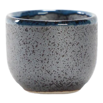 BLACK CRYSTAL GLAZED CERAMIC SAKE CUP 2 FL OZ