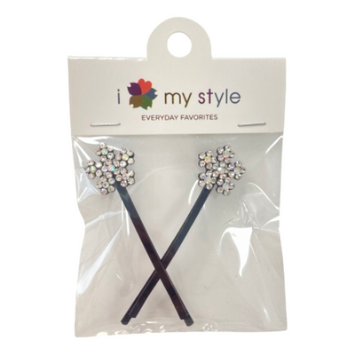 HAIR ACC HAIR PIN CUBIC ZIRCONIA FLOWER 2P