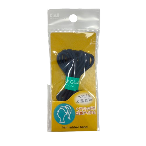 KAI HAIR RUBBER BAND BLACK 1M