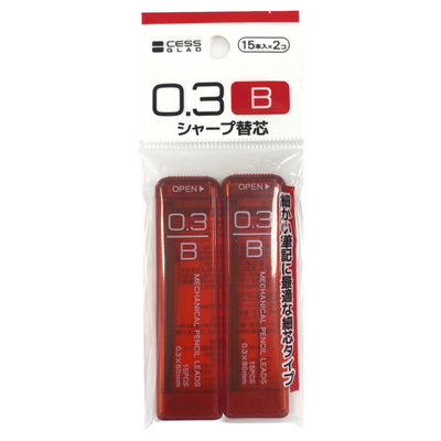 MECHANICAL PENCIL LEADS 0.3 B 15x2P