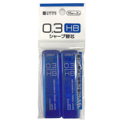 MECHANICAL PENCIL LEADS 0.3 HB 15x2P