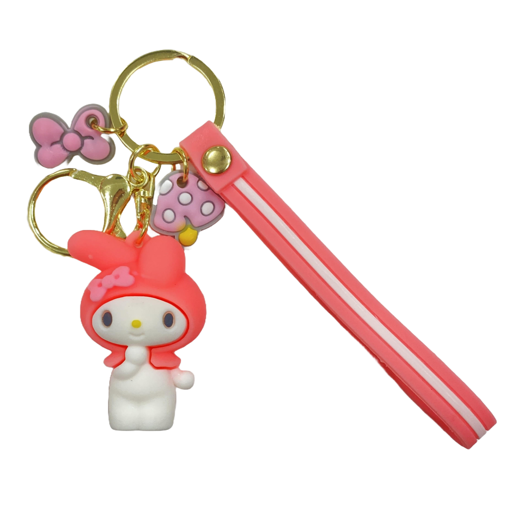 MY MELODY WITH CHARM KEY CHAIN