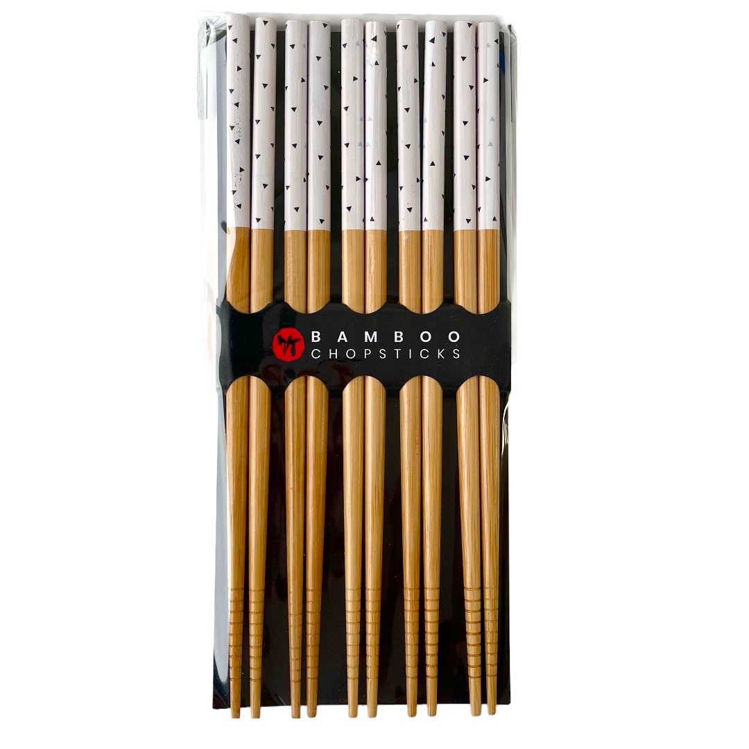 BAMBOO CHOPSTICK 5 PAIR POLKADOT