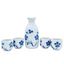 BLUE FLOWER SAKE SET 5PCS