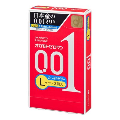 OKAMOTO CONDOM ZERO ONE LSIZE RICH JELLY 3PCS