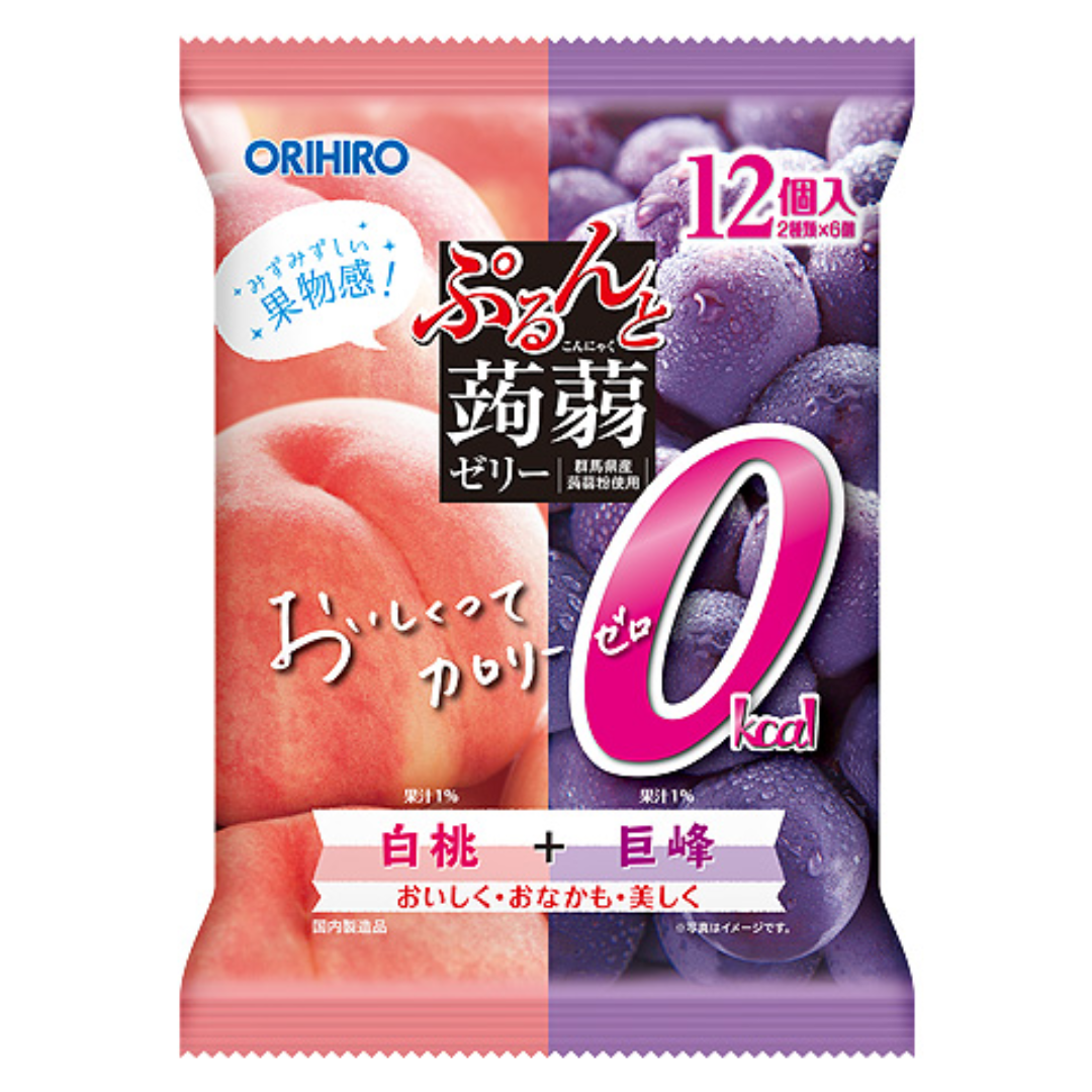 ORIHIRO KONJAC JELLY PEACH+GRAPE 12PC