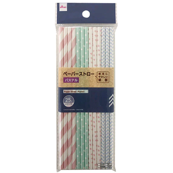 PAPER STRAW PASTEL 25P