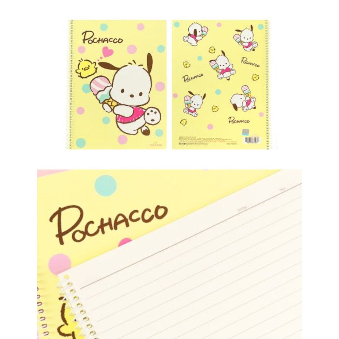 SANRIO POCHACCO RINGED LINE NOTE 18.5 CM X 25.7 CM