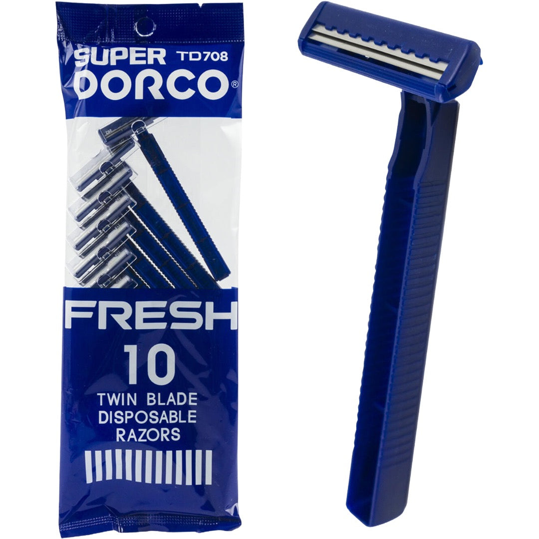 DORCO FRESH 10 TWIN BLADE DISPOSABLE RAZORS