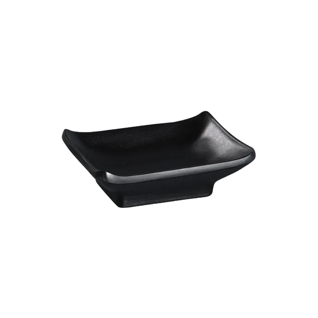 SOY SAUCE DISH MELAMINE BLACK MATTE