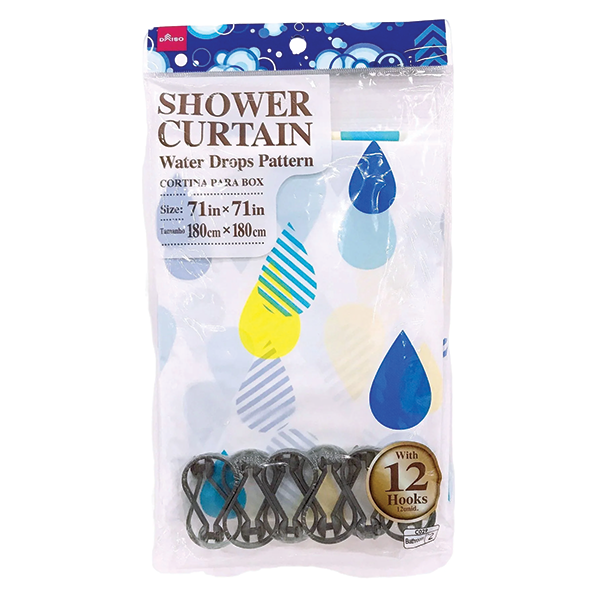 SHOWER CURTAIN WATER DROPS PATTERN 71 IN