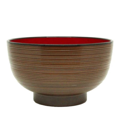 LACQUERWARE SOUP BOWL BROWN D4.41 X H2.68IN
