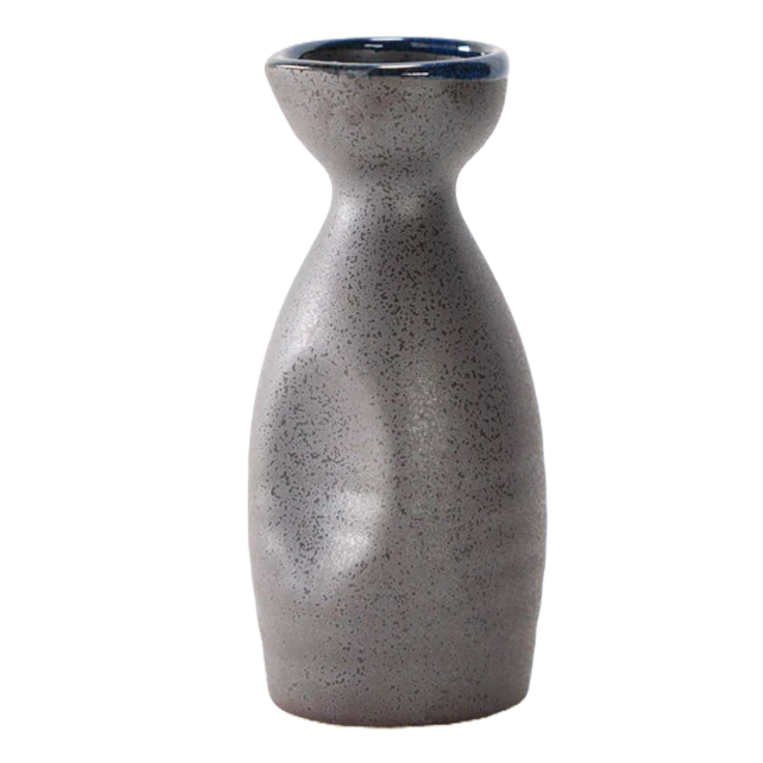 BLACK CRYSTAL GLAZED CERAMIC SAKE SEVER 3.8 FL OZ