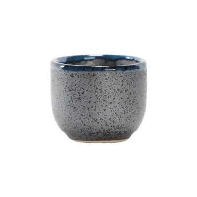 BLACK CRYSTAL GLAZED CERAMIC SAKE CUP 2 FL OZ