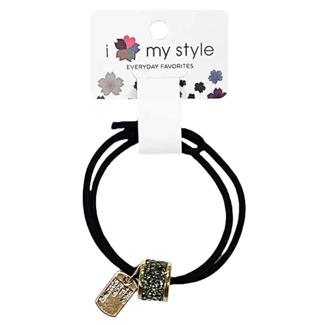 HAIR ACC HAIR TIE CHARM BLACK