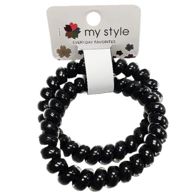 HAIR ACC SPRING HAIR TIE BLACK 2P SET