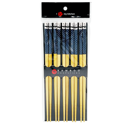 BAMBOO CHOPSTICK 5 PAIR PANDA BLUE